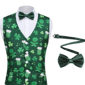 Amazon Green St. Patrick's Day Vest and Bow Tie Set